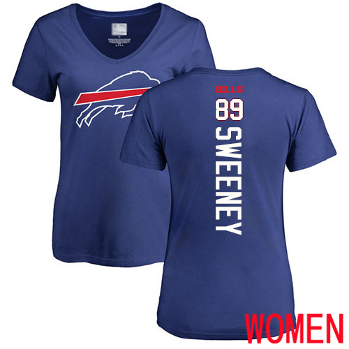 NFL Women Buffalo Bills #89 Tommy Sweeney Royal Blue Backer T Shirt